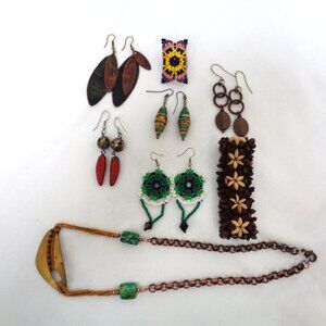 Junk Costume Jewelry lot Southwestern Boho Beaded Copper Brass Mix Wearable